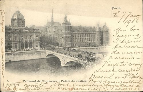 Carte postale adressée à Jacques Bouteron, recto, 1902. Archives de Paris, NC.