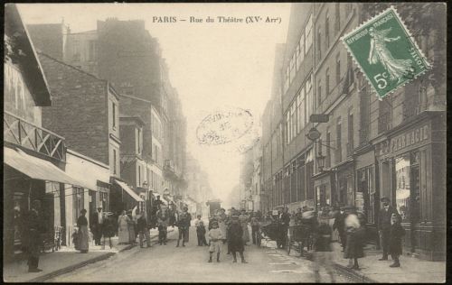 Paris. Rue du théâtre (15e arrondissement), vers 1909. Archives de Paris, non cotée.