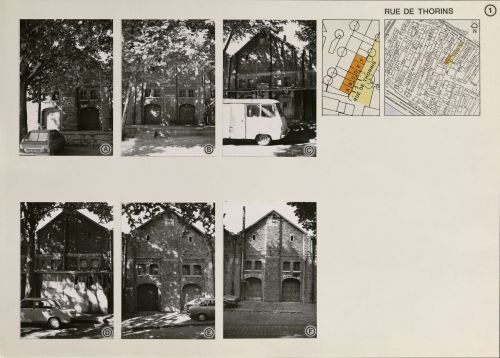 Photographies des chais de Bercy, rue Thorins, Atelier parisien d&#8217;urbanisme (APUR), date. Archives de Paris, 3431W 677. 
