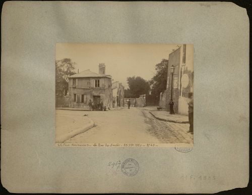 « Le Vieux Montmartre », la rue des Saules, 25 septembre 1887. Archives de Paris, 11Fi 1885.