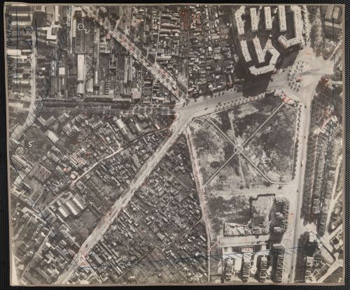 Photo aérienne de la Porte de Bagnolet, 1932. Archives de Paris, 4008W 31.
