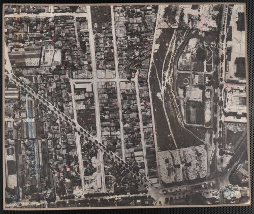 Photo aérienne la Porte des Lilas (19e-20e arrondissements), 1933. Archives de Paris, 4008W 31.