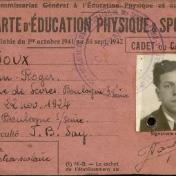 Lycée Jean-Baptiste Say : carte d’éducation physique et sportive de Jean-Roger Narjoux, 22 novembre 1924. Archives de Paris 3305W 16.
