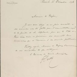 Lettre du président du Conseil municipal au préfet de la Seine, 13 décembre 1892. Archives de Paris, VK2 519.
