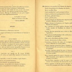 Décret de constitution de la Commission des inondations, 18Eb 36.