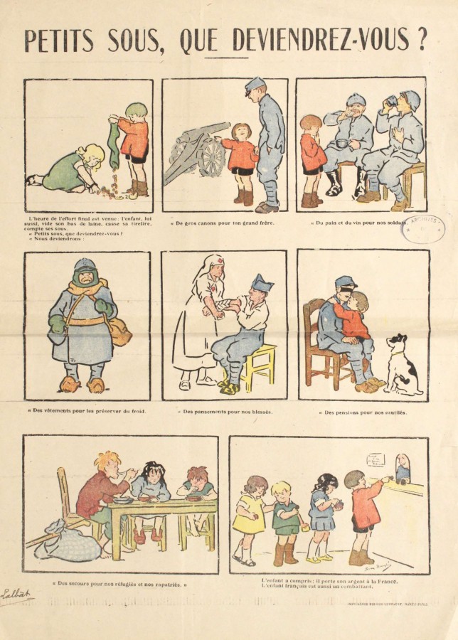Affichette destine aux enfants des coles pour l'emprunt national. D19Z 1.
