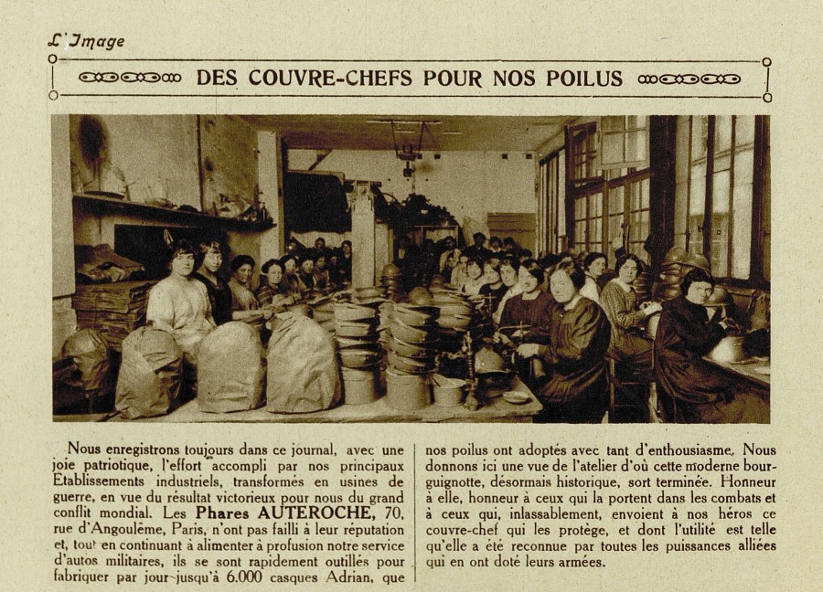 Article du magazine illustr "L'Image" consacr  l'usine de fabrication de casques Adrian.D19Z 1.