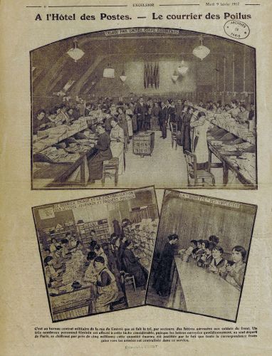 "A l'Htel des Postes. Le courrier des Poilus". D18Z 2.