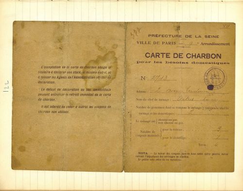 Carte de charbon. V23S 2.