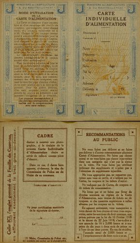 Exemplaire de carte de rationnement. D1R7 265.