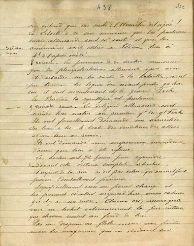 Pages du journal de Maurice Artus, bouquiniste, tmoin de la guerre  Paris de 1914  1918. V23S 2.