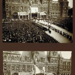 Photographies de la cérémonie de remise de la croix de guerre à la ville de Paris par le président de la République. VK3 342.