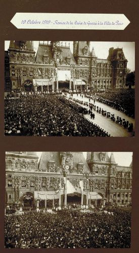 Photographies de la crmonie de remise de la croix de guerre  la ville de Paris par le prsident de la Rpublique. VK3 342.