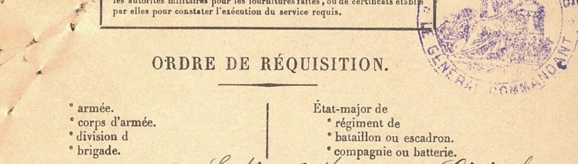 Ordre de réquisition du gymnase Huyghens (14e), 1914. Archives de Paris, D2T1 47.