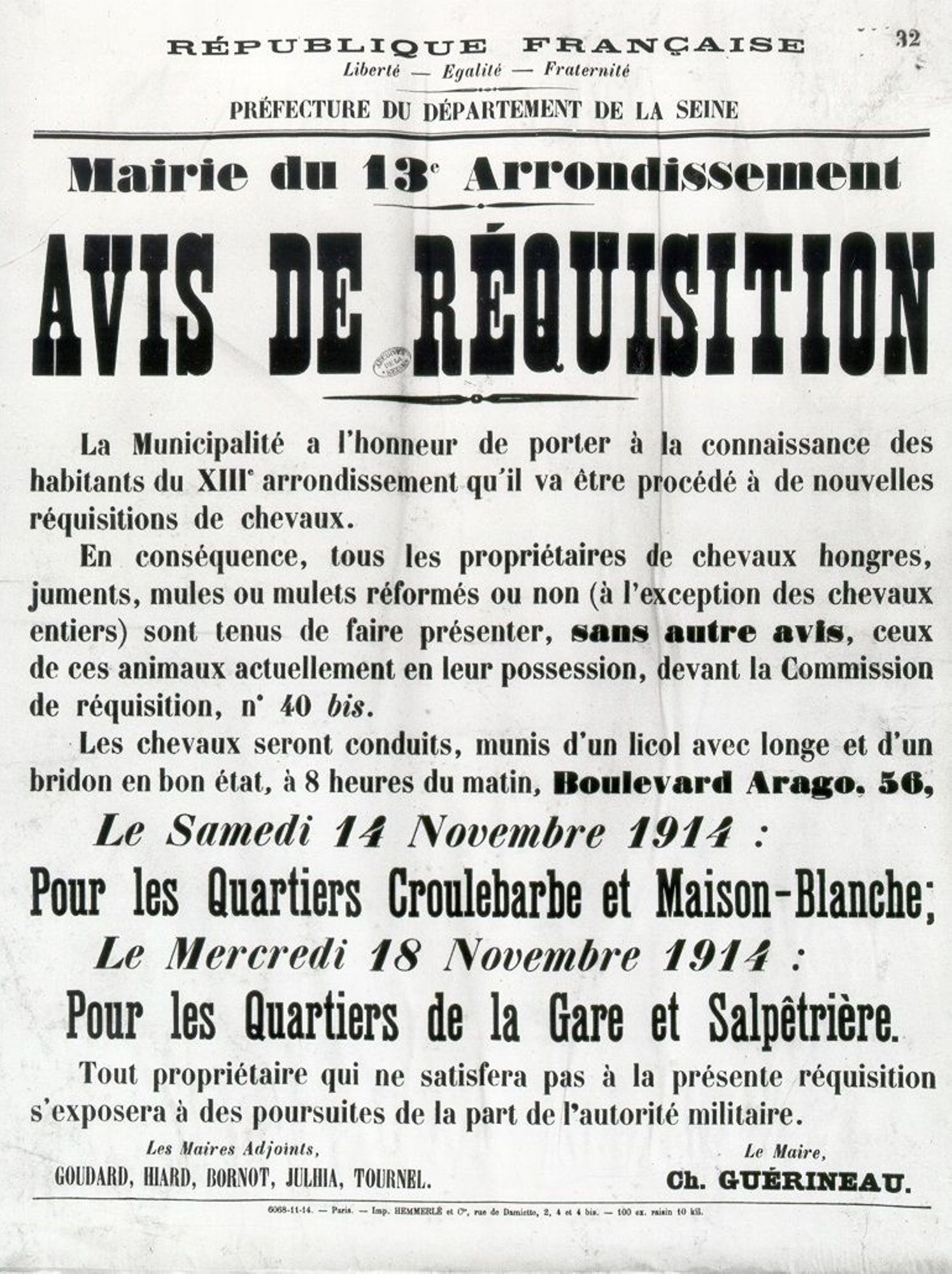 Mobilisations et réquisitions